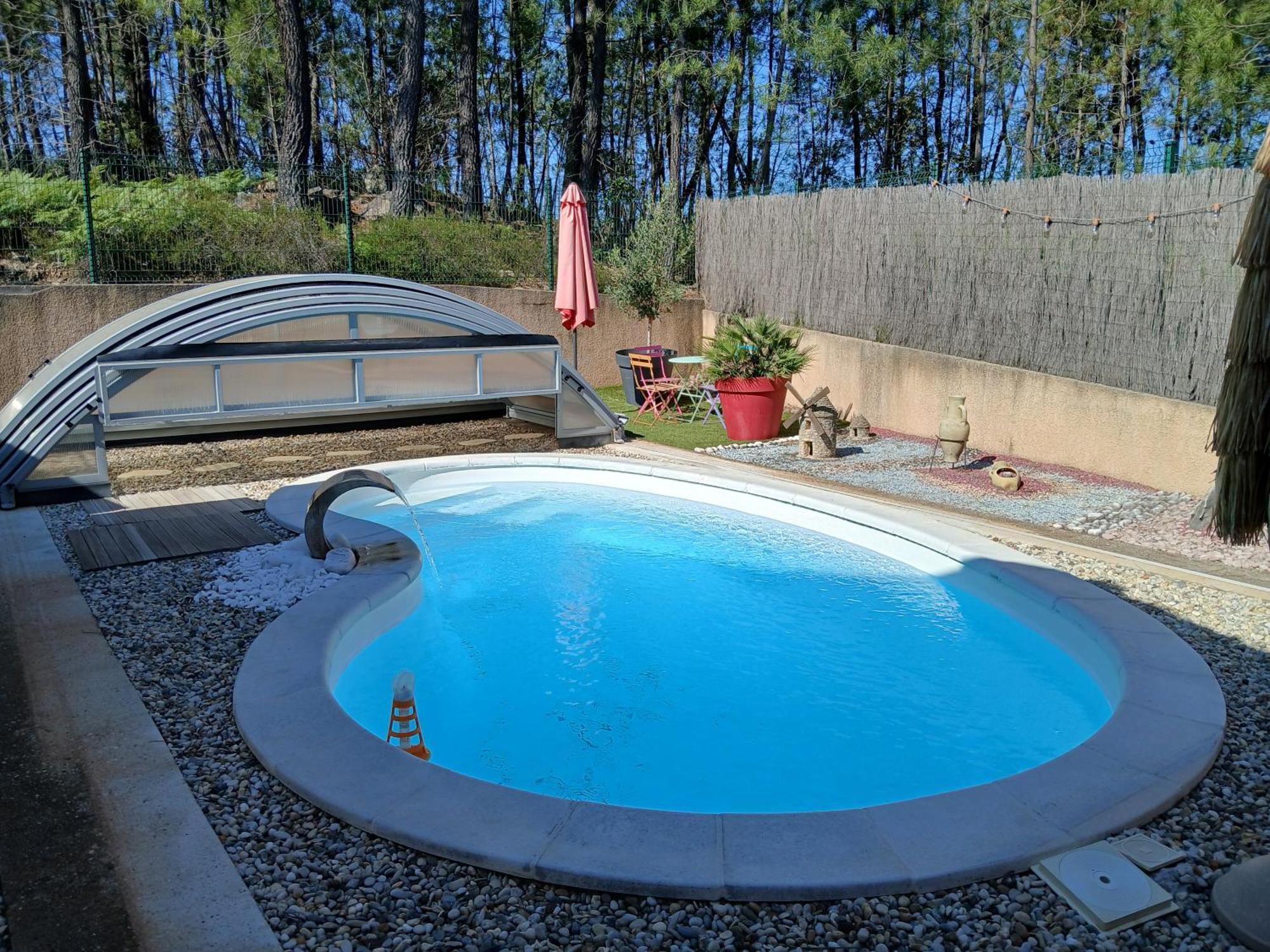 Chalet Charmant Avec Piscine Mercuer Dış mekan fotoğraf